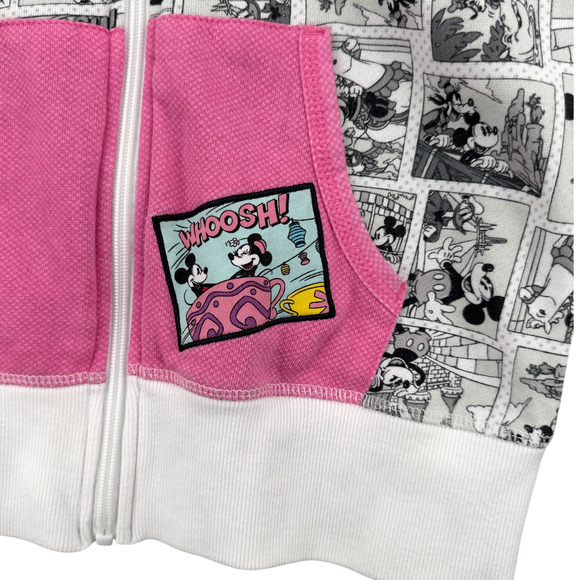 Disney Parks Mickey Mouse Comic Strip Print Full Zip Hoodie Womens Size XS - Picture 3 of 8